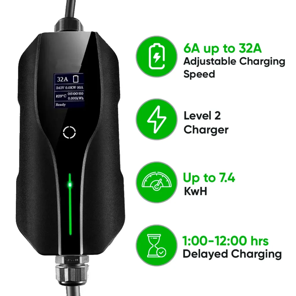 Level 2 NEMA 14-50 EZ EV Charger Retractable Reel with 11FT of cable