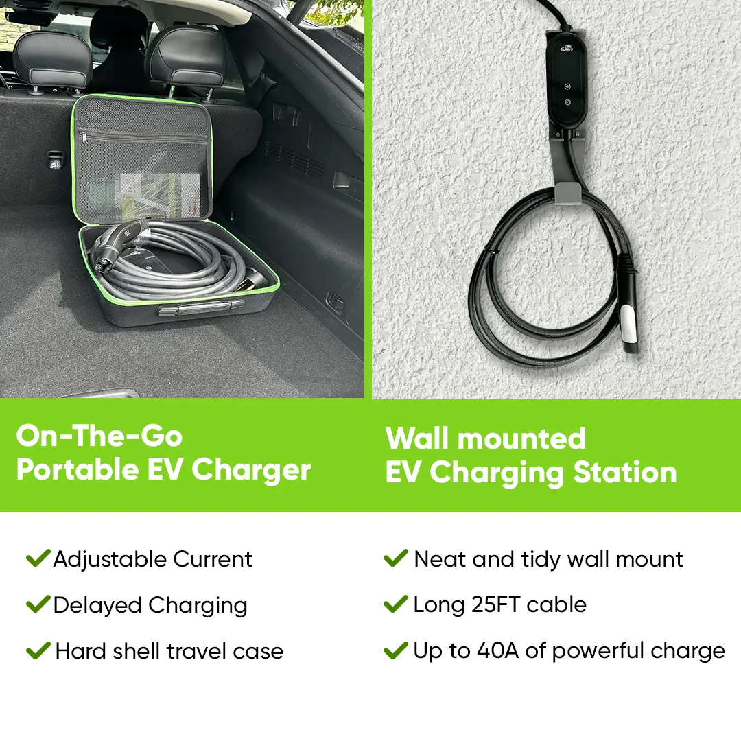 EV Tesla On The Go and Wall mounted